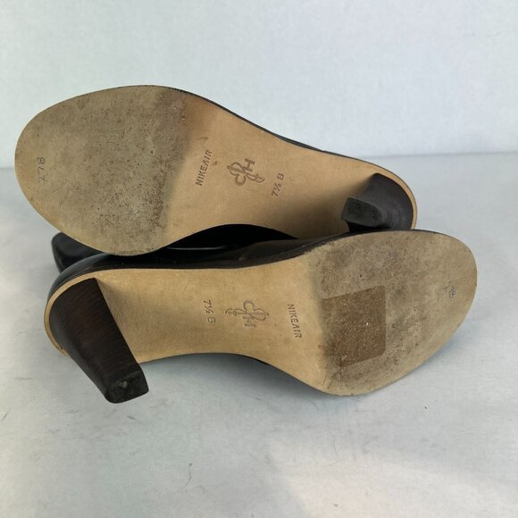 Cole Haan NikeAir Ankle Booties Womens 7.5 Black Leather Pull On Heeled Boots - Picture 10 of 11